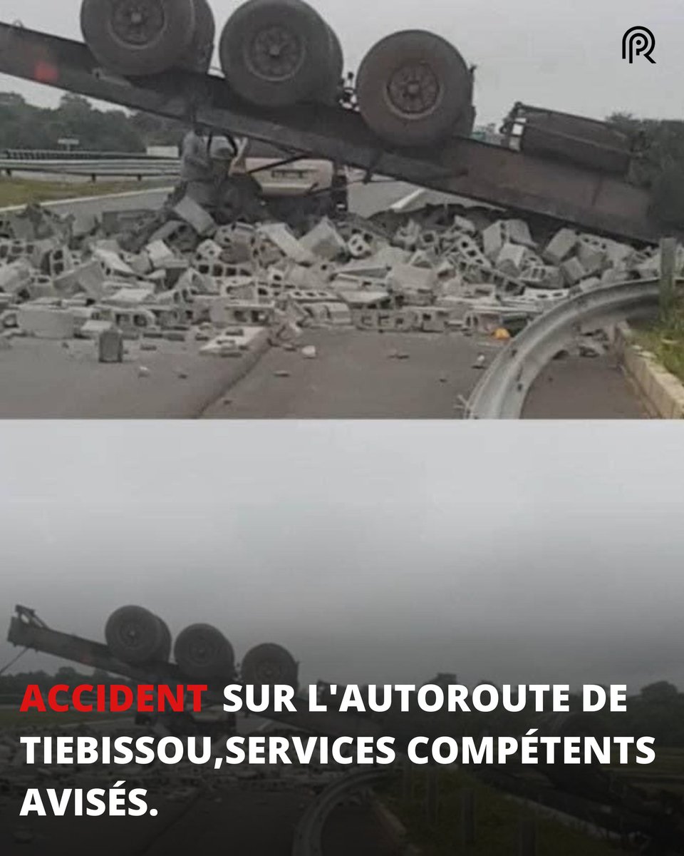 RondPointMedia's tweet photo. Urgent : Accident majeur sur l'autoroute de Tiebissou ! Restez informés pour votre sécurité . 🚨 #TiebissouAccident #LeRondPoint https://t.co/A49Wbgu9JK