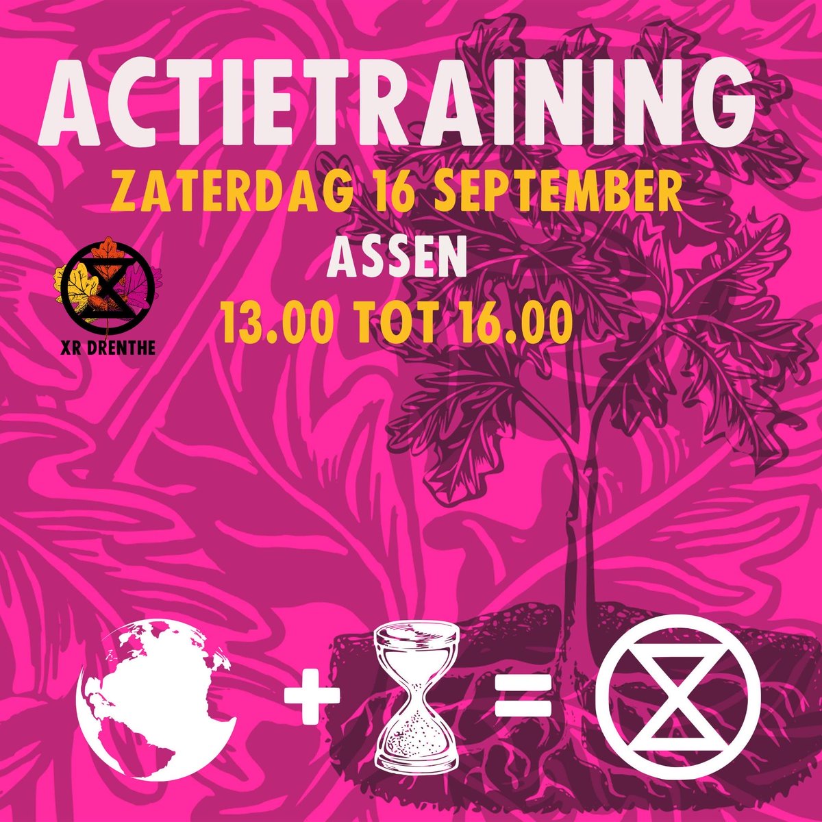 Aankomende zaterdag, is er weer een actie #Training van #extinction Rebellion Drenthe in Assen‼️ Geef je op via 👇 extinctionrebellion.nl/events/actietr…