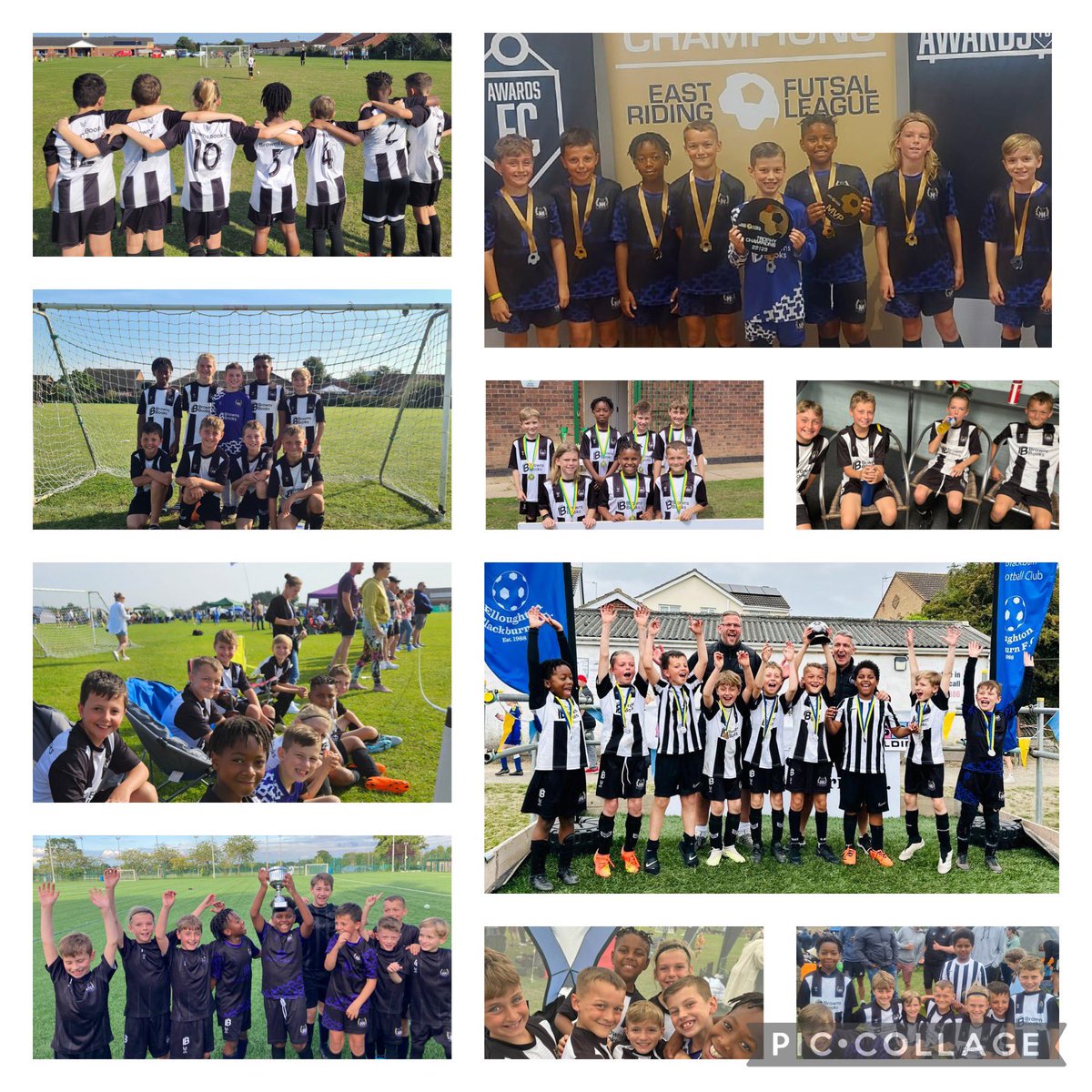WestellaAFC's tweet photo. After an excellent summer for the lads filled with smiles, laughter, excellent football and a few 🏆🏆🏆. We start back on Sunday in the @hdyfleague with our first game of the season at home against @EBFCJuniors Colts. 

#UpTheElla ⚽️🥅🤍🖤🤍🖤 https://t.co/IvQbbLl3Mw