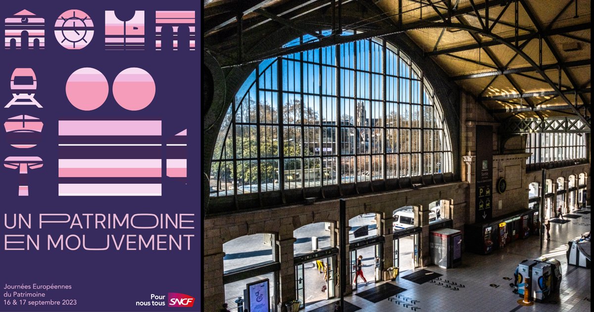 #JEP2023 - Gare de Tours
📷Encore quelques places pour les visites commentées  dimanche 17/09 à 11h45 et à 13h45, pour vous inscrire : affluences.com/gare-de-tours
#PatrimoineSNCF #JournéeDuPatrimoine