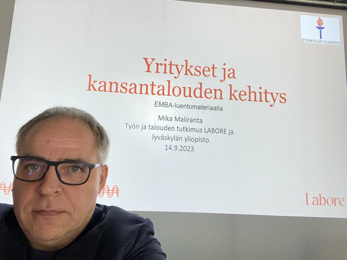 Maliranta's tweet image. Oulussa EMBA-luennointia.