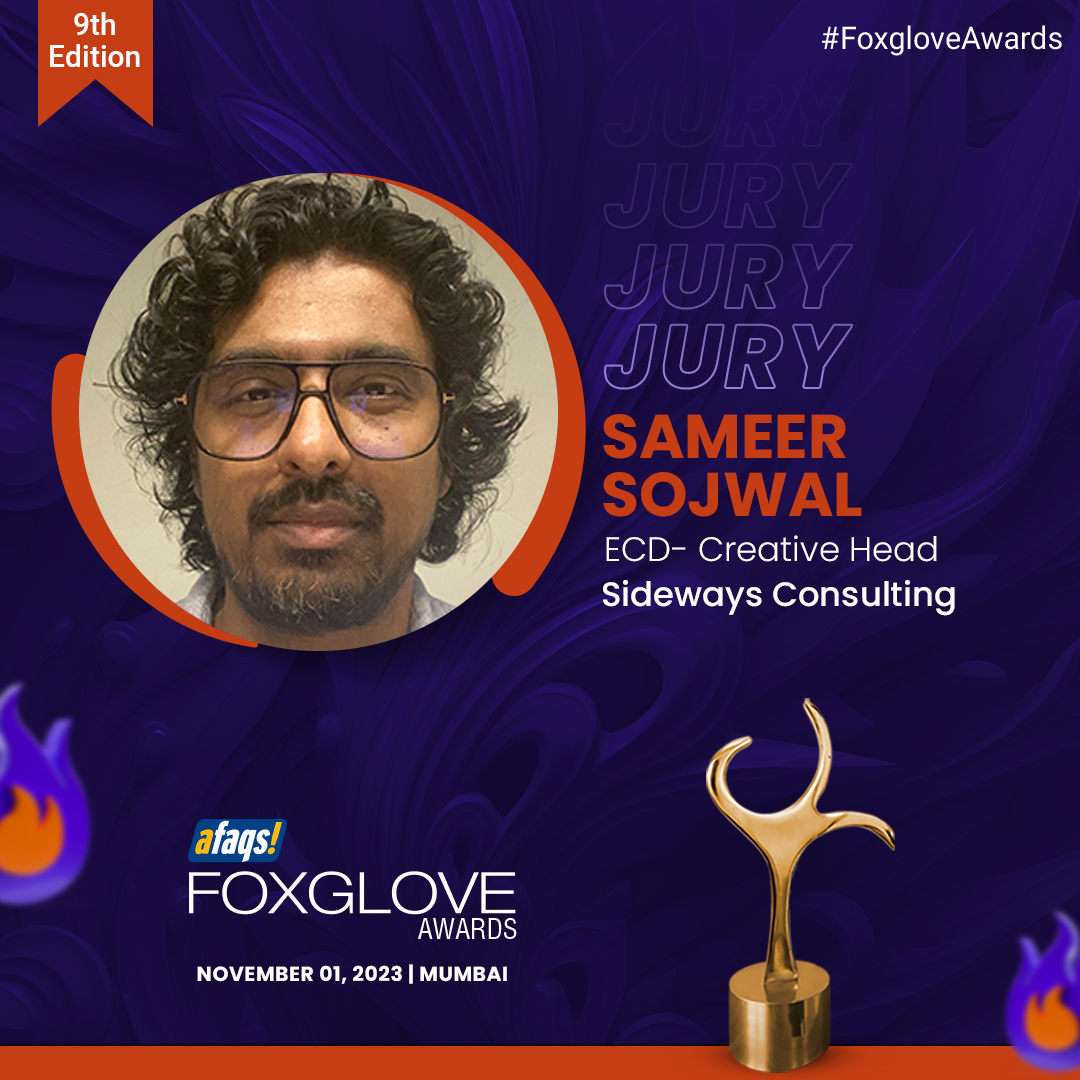 #FoxgloveAwards: We are delighted to have Sameer Sojwal from <a href="/SidewaysConsult/">Sideways Consulting</a> as our juror at Foxglove Awards 2023. 🏆
Thank you for joining us!

Know more: bit.ly/3rMBZmy

#Awards | #Advertising | #Marketing | #AdvertisingAwards | #advertisingagency | #agency | <a href="/afaqs/">afaqs!</a>