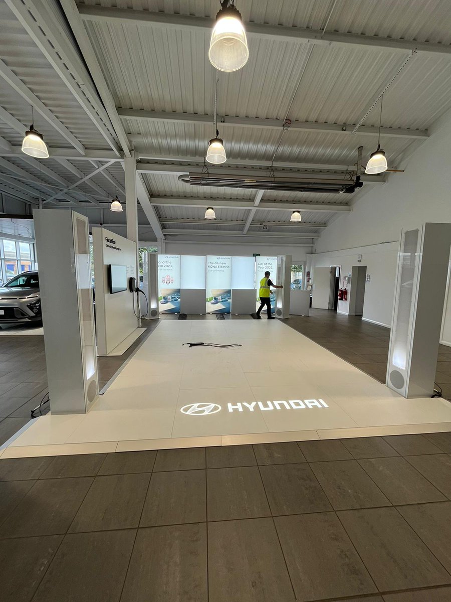 The @Hyundai_UK events team is working hard this morning preparing for our all-new KONA Roadshow Event at Middlesbrough. Our event starts at 2 pm, so there is still plenty of time to come along and be the first to see the amazing new KONA electric/hybrid range.