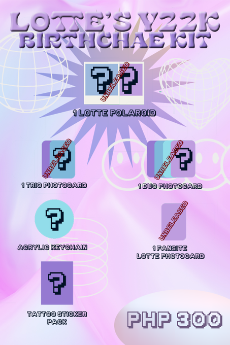 KAIALottePH's tweet photo. 🩷💜LOTTE'S Y22K BIRTHCHAE Project💜🩷

Join our fundraising project by getting your own BirthCHAE Kit!~

for more details, order here: https://t.co/0GwhF23zob

Stay tuned for more updates!

#LottesY22KBirthCHAE
#WONDERLOTTEPH
#KAIA_CHARLOTTE https://t.co/Tx2mobxNR5