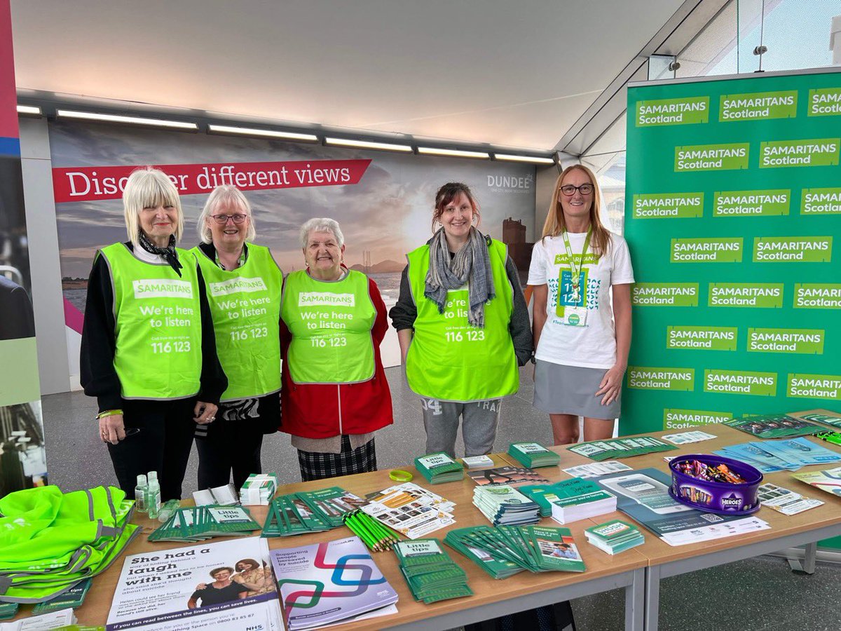 SamaritansScot's tweet photo. 📍 We are at Dundee Train Station today, as part of our ongoing outreach work with @NetworkRailSCOT 

We will be here until 4pm, so make sure to stop by &amp; say hello! 👋 https://t.co/L9HX9JCjmP