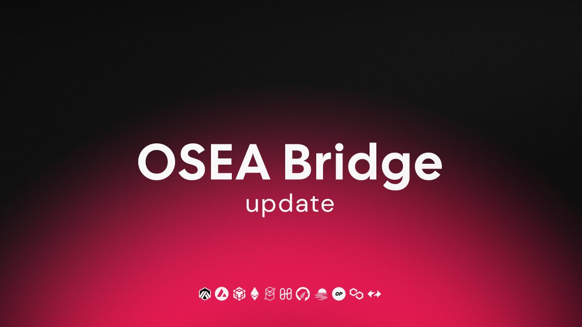 🚨 #OSEA BRIDGE UPDATE

Bridge OSEA seamlessly to #zkSync and 10 other supported EVM chains. Native cross-chain transfers powered by <a href="/LayerZero_Labs/">LayerZero Labs</a>⚡️

🔗 omnisea.org/osea/bridge