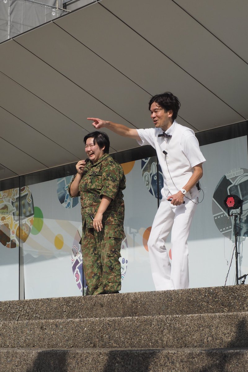 nid_nfc_'s tweet image. 大学祭1日目のお笑いライブの様子をお裾分け🫶

残暑の中ステージに立ってくれた #やす子 さんと #野田ちゃん さん そしてステージを見に来てくれた方！改めてありがとうございました☺🙏