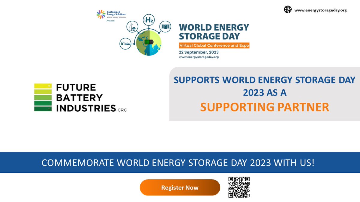 We welcome Future Battery Industries Cooperative Research Centre as our #supportingpartner for 
#worldenergystorageday on #22september #2023.

Join the momentum. Register today- lnkd.in/dXKwbsm7

#renewableenergy #solarenergy #solar #solarpower #cleanenergy #greenenergy