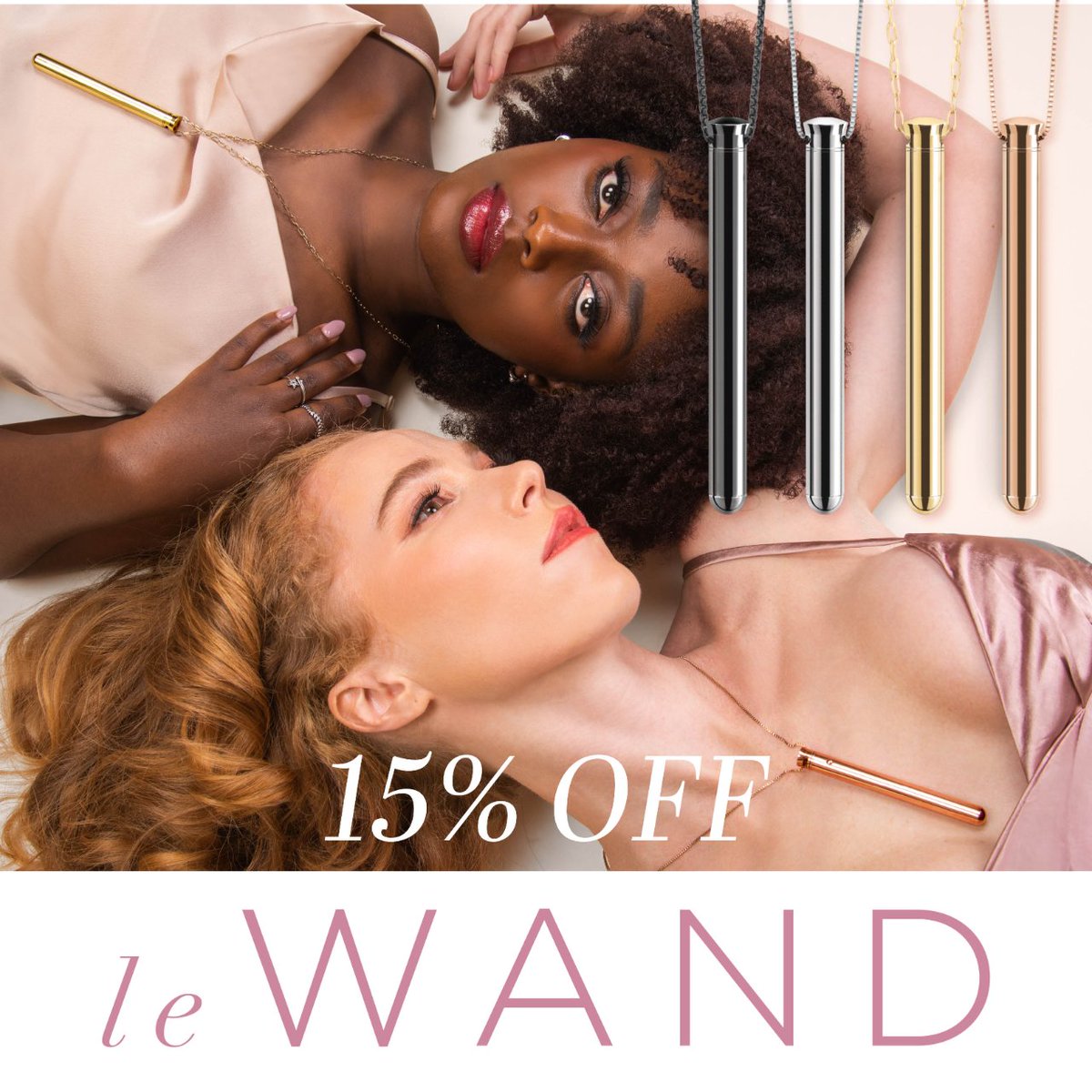 SimplyPleasure's tweet image. Dress up your desires with Le Wand Necklaces! 🌟 Now 15% OFF for a limited time! 💥 Elegance meets ecstasy with these discreet necklaces. Wear them out for a night of seduction or as the perfect complement to your sexy lingerie. 💋
 #LeWandNecklace #SeductionStyle #15PercentOff