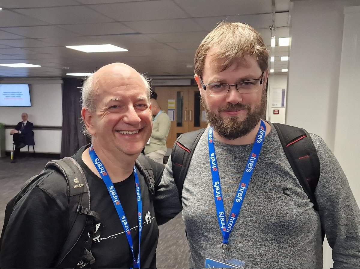 Great to meet <a href="/JohnMu/">John 🧀 ... 🧀</a> for the first in person! <a href="/brightonseo/">brightonSEO</a>