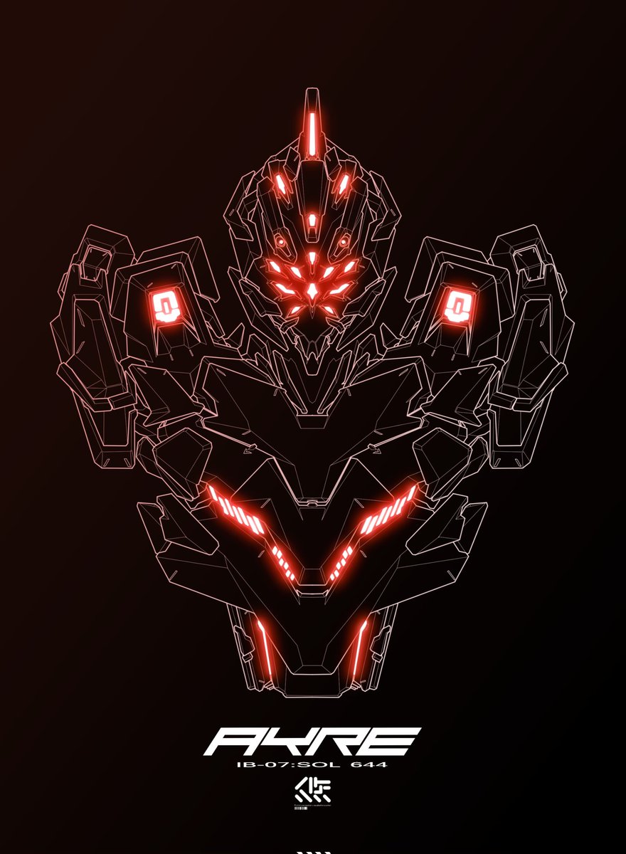 no humans robot mecha black background glowing solo straight-on  illustration images