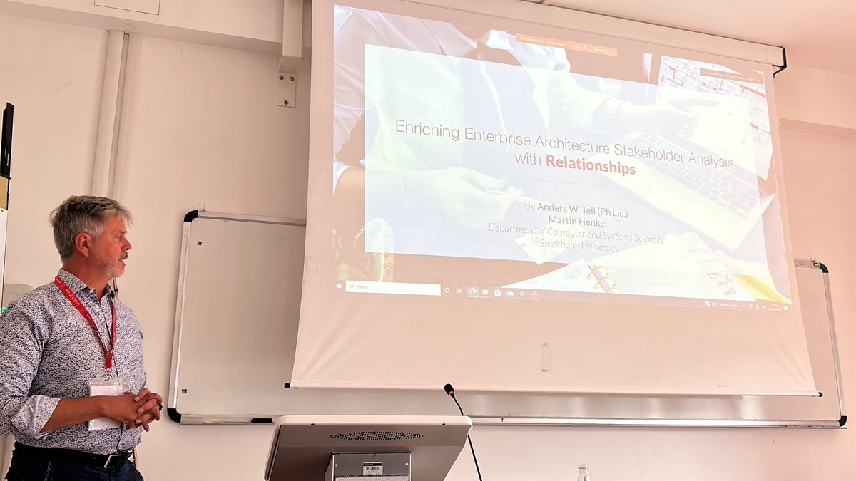 Anders Tell presenting the paper titled “Enriching enterprise architecture stakeholder analysis with Relationships”.