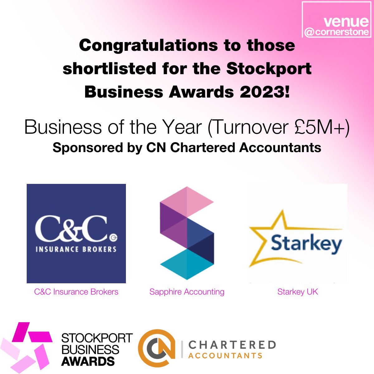 Venue at Cornerstone (@cornerstoneshg) on Twitter photo It's the last of the Business of the Year categories for the #StockportBusinessAwards today, celebrating those shortlisted for Turnover over £5M, sponsored by <a href="/CNcharteredA/">Georgia Hilton</a>
Congratulations to <a href="/ccibuk/">C&C Insurance Brokers</a>, <a href="/SapphireAcc/">Sapphire</a> and <a href="/Starkey_UK/">Starkey UK</a>
#celebratingStockport #businessawards It's the last of the Business of the Year categories for the #StockportBusinessAwards today, celebrating those shortlisted for Turnover over £5M, sponsored by <a href="/CNcharteredA/">Georgia Hilton</a>
Congratulations to <a href="/ccibuk/">C&C Insurance Brokers</a>, <a href="/SapphireAcc/">Sapphire</a> and <a href="/Starkey_UK/">Starkey UK</a>
#celebratingStockport #businessawards