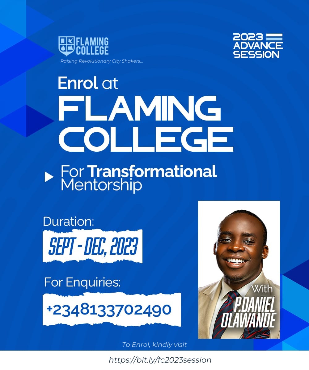 pdanielolawande's tweet photo. We make a living by what we get, but we make a life by what we give.” –  Winston Churchill,

Flaming college is the mentorship platform where PDaniel Olawande, Pst Nifemi Olawande, and other seasoned coaches pour out themselves on others. https://t.co/FCDQIRc4IH
