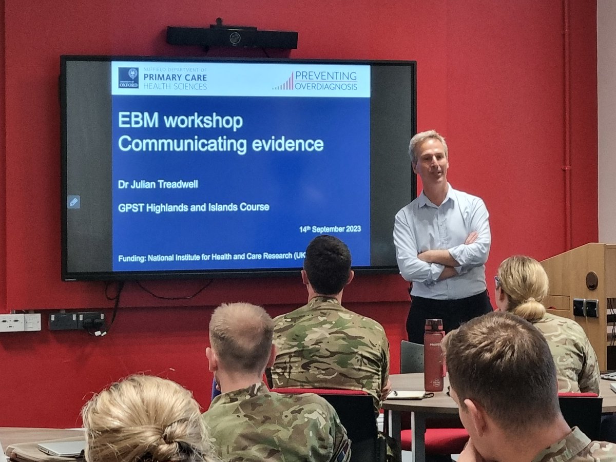 DrKate_King's tweet photo. Great to have @JulianTreadwel1 talking to the #DefenceGPVTS about Evidence Based Medicine and how the evidence fits the actual patients we see.
Have a look for yourselves:
https://t.co/gjvy3JgL2E
@trishgreenhalgh
@DMS_SurgGen
@DMS_MedDir https://t.co/6iNYnmJDZf