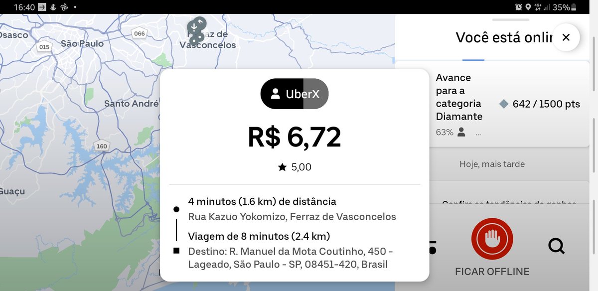 Newvieira's tweet photo. @Uber_Brasil Provavelmente  alguma coisa ruim como sempre, como mostra a foto. https://t.co/wtWoZN0o0s