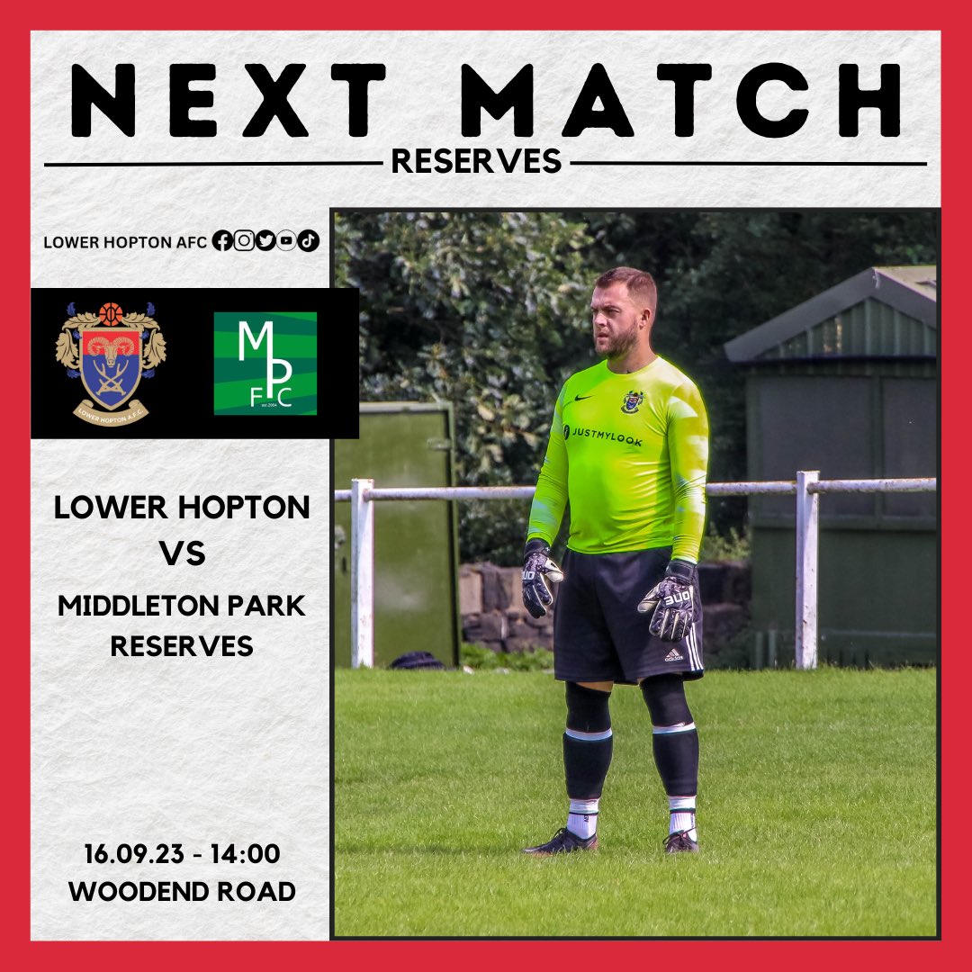 NEXT UP 

The firsts travel to @WoodkirkValley looking for their first points of the season. 

The Reserves look to continue their winning start to the season as they host @middletonparkfc down at Woodend 

please show your support to the lads if you can