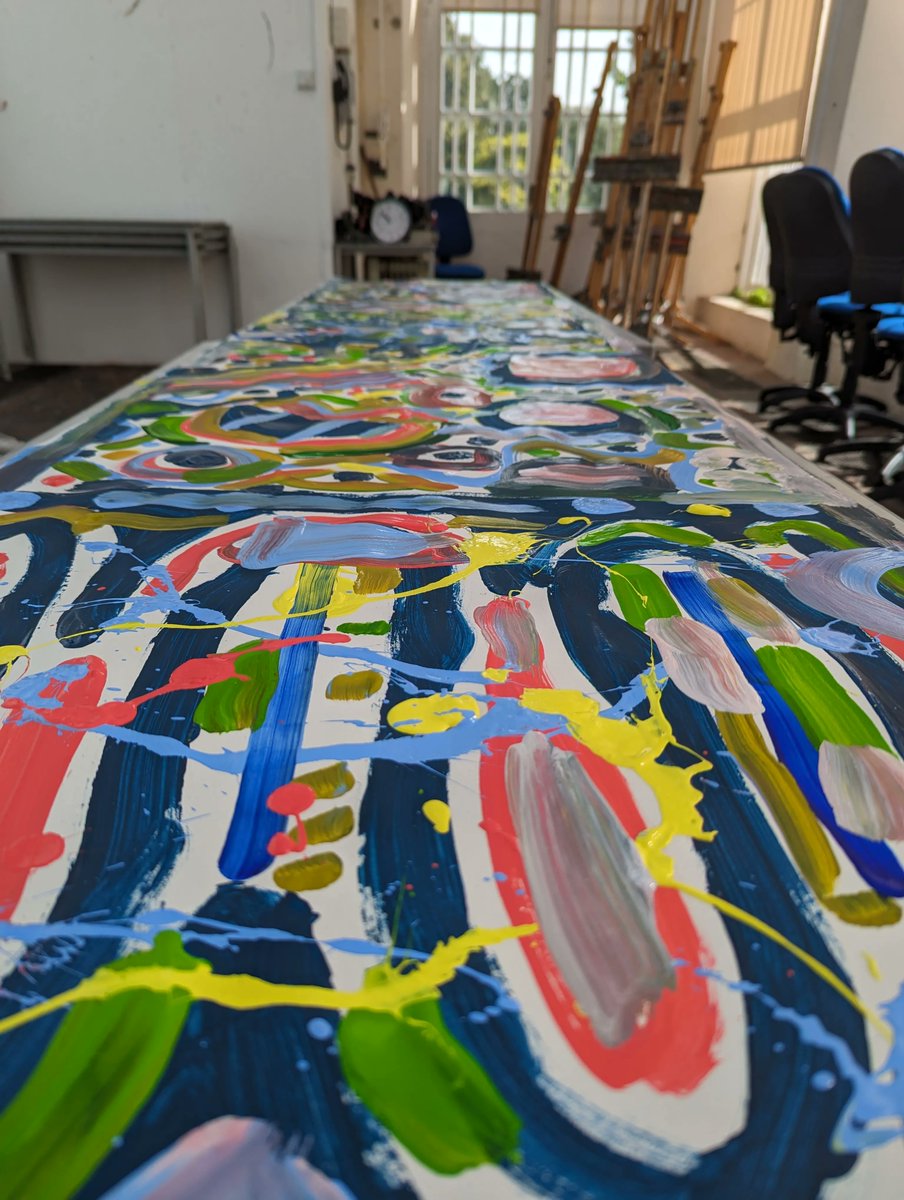 Collaborative abstract painting created with other students at West Dean College – this was great fun working together – something I never normally do 😊