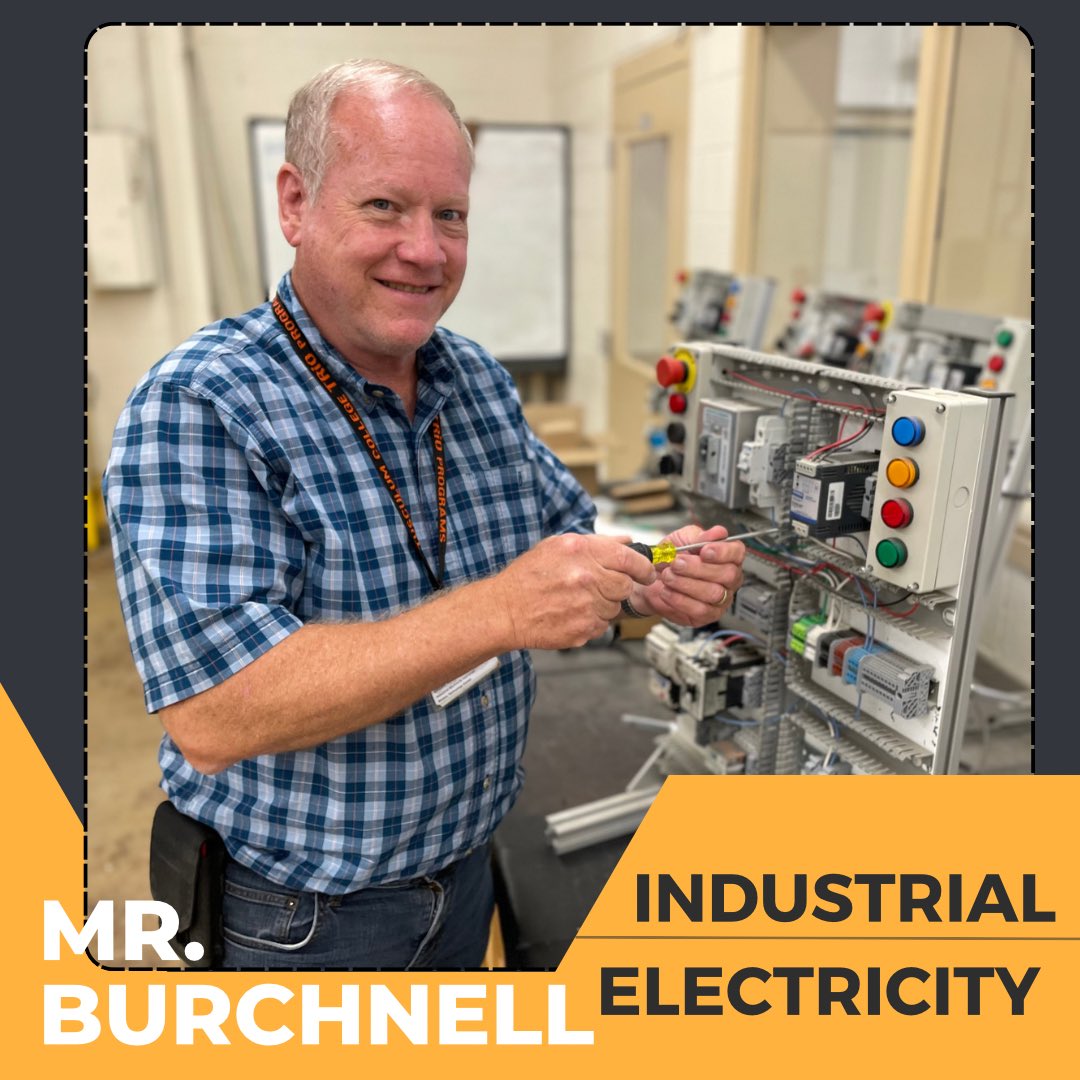 Since 2014, Mr. Don Burchnell has taught Industrial Electricity at GTC. He specialized in multiple areas in the electrical industry including, Certified Master Installer, Master Electrician, & Unlimited General Contractor, to name a few. #teacherspotlight 
#gtcworkready #cteworks