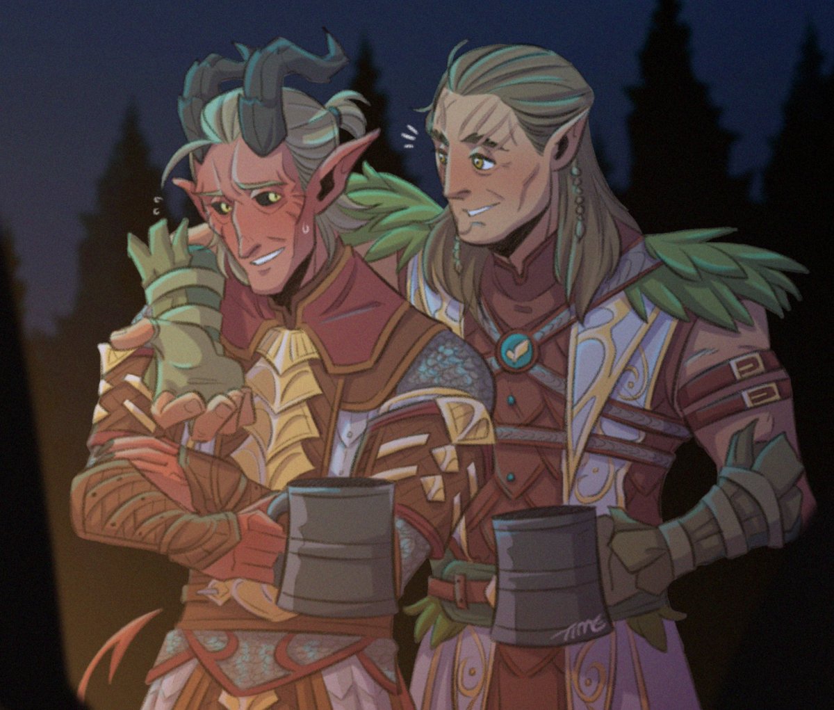 Halsin’s just helping Zevlor unwind at the party. #BaldursGate3 #zevlor #halsin