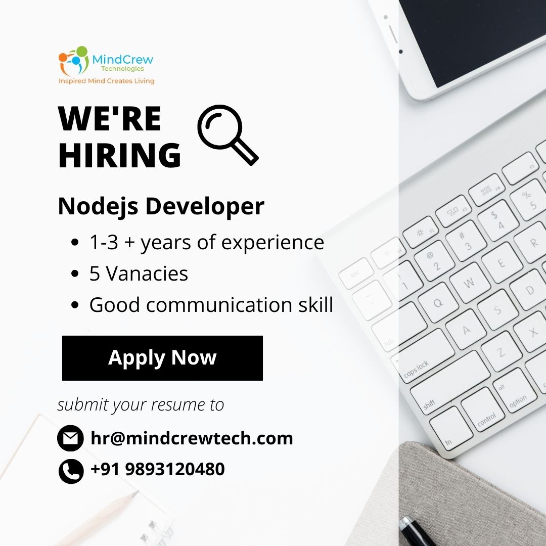 MindCrewTechno's tweet image. 🚀 Exciting Opportunity Alert! 🚀

Apply now and let&apos;s build the next-gen together! 🔧💻

#NodejsDeveloper #TechJobs #MindcrewTechnologies #JoinOurTeam #innovationinprogress #hiring #jobs #indorejobs #jobs #hiring #nodejsjobs #nodejsdevelopment #nodejsdeveloperjob