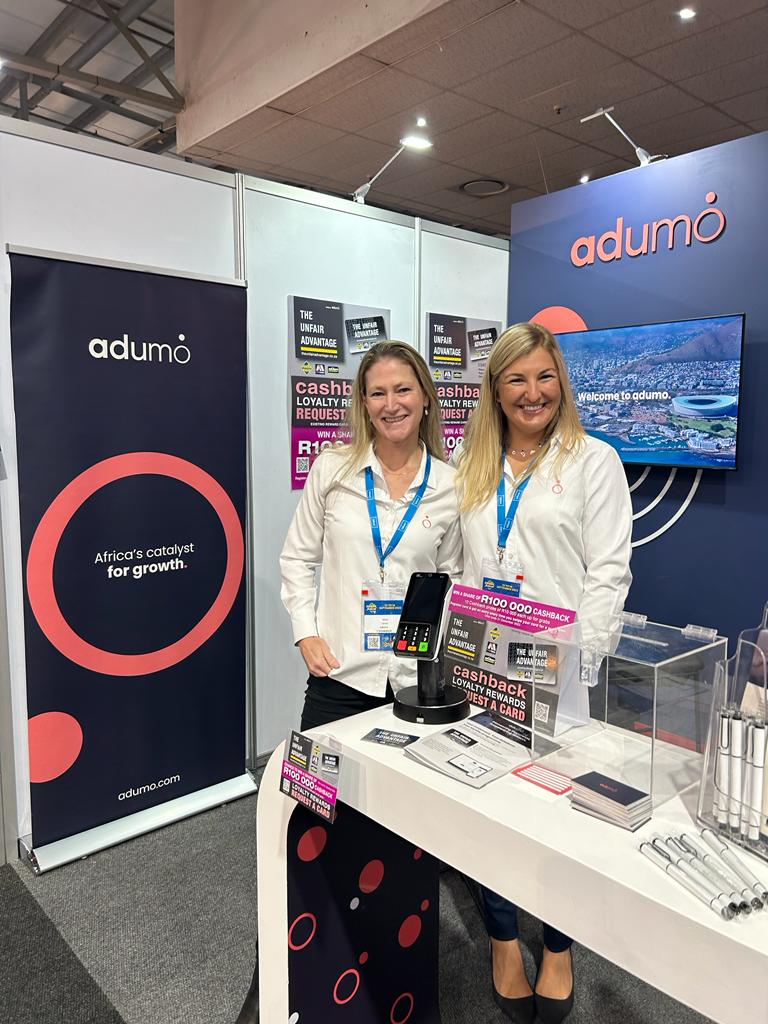 adumo_group's tweet photo. We are live at the #PowerFest Tradeshow this morning. Visit Stand 120 to chat with Janet Ernst and Jodi Kearns who are showcasing our Integrated Payments &amp; Loyalty Solutions. You could stand a chance to win a  R100 000 cash back reward.
#theunfairadvantage https://t.co/S6RxxJMkwQ