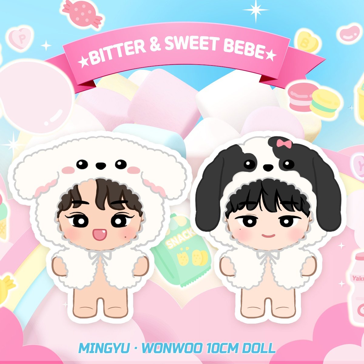 -`ღ´-
𝐛𝐢𝐭𝐭𝐞𝐫&amp;𝐬𝐰𝐞𝐞𝐭 𝐛𝐞𝐛𝐞 𝟏𝟎𝐜𝐦

➖️
9/14 PM 9:00  ~  9/30

원우&amp;민규 10cm 인형입니다.
자세한 내용은 주문폼 확인 부탁드립니다🙂

▫️국내,Overseas
bit.ly/4628QTo

▫️日本
bit.ly/3Lk8Wha

🎁 선착 50명 띠부스티커 증정✨️