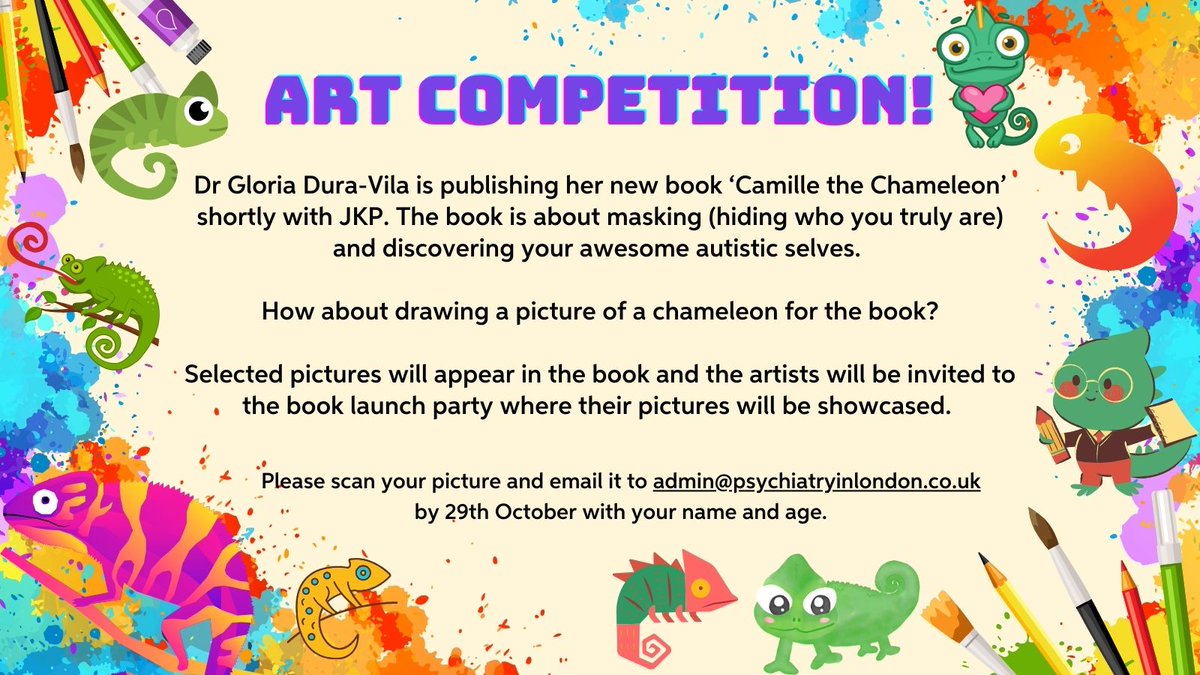 JKPAutism's tweet photo. An exciting art competition from Dr Gloria! https://t.co/DjbVmuoxbG