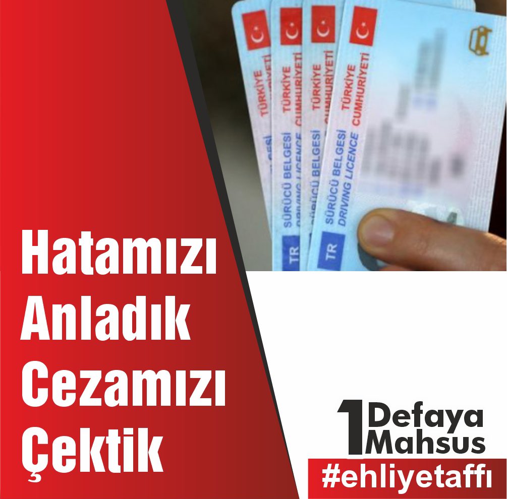 Çok güzel ilerliyoruz.
Bu yazımı gören herkesten Ricam;
Şoförler Afİstiyor paylaşımı yapmayan herkes 1-2 tweet atsın lütfen. En kötü bu tweeti rt beğeni yapın.
#EhliyetAffı