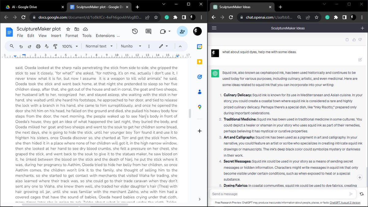 S_MERSHED's tweet image. Tweet a screenshot of your writing station 👇, and let us know what sorts of software you use, for me, mainly #google_docs, #bard, and #ChatGPT #WritingCommunity #writers #AuthorsOfTwitter