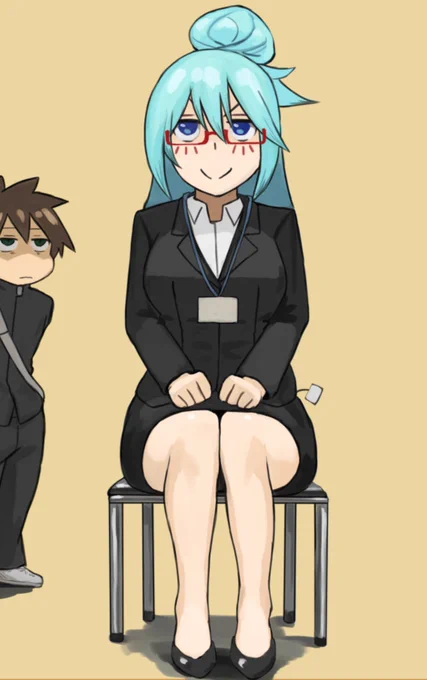 就活アクア #無言で眼鏡娘をあげる見た人もやる 