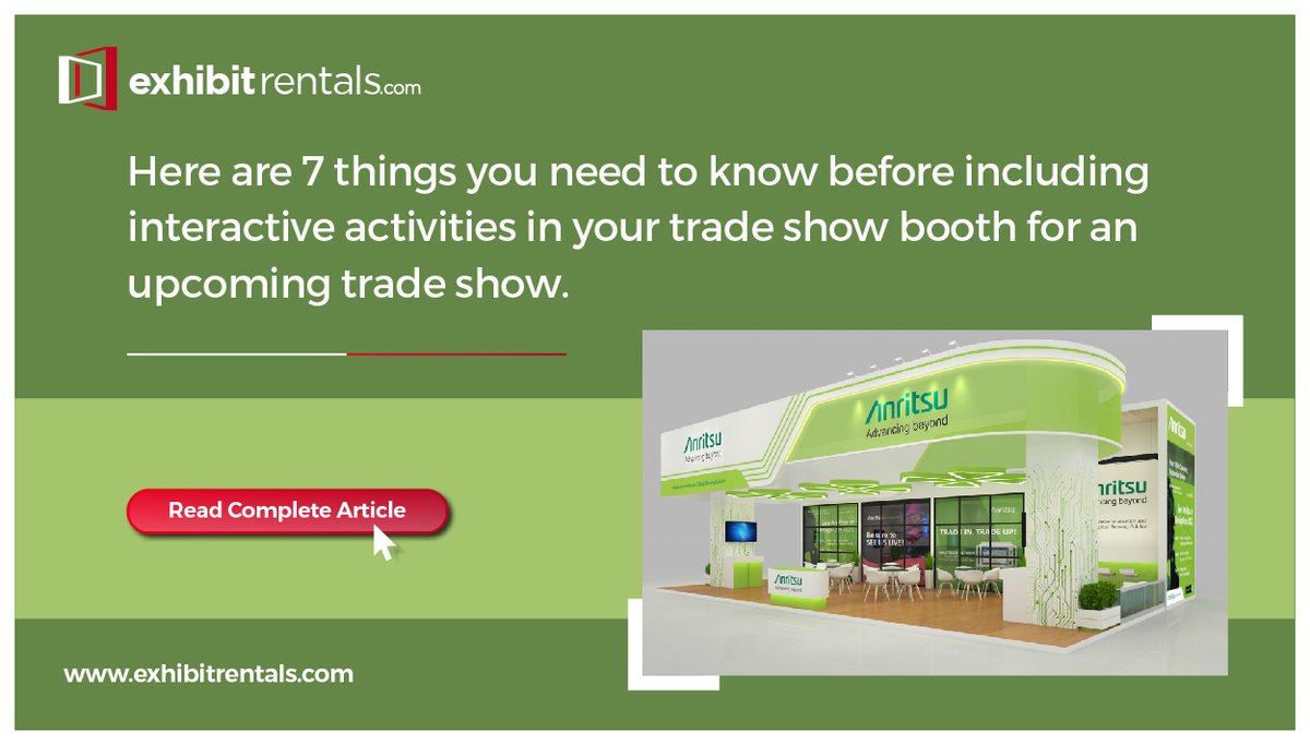 SOLBrandSoluti1's tweet image. Here are 7 things you need to know before including interactive activities in your trade show booth for an upcoming trade show.

Visit our website exhibitrentals.com/trade-show-boo…

#exhibitrentals #boothdesign #boothsetup #exhibitionstand #standdesign #boothrental #10x20exhibits,