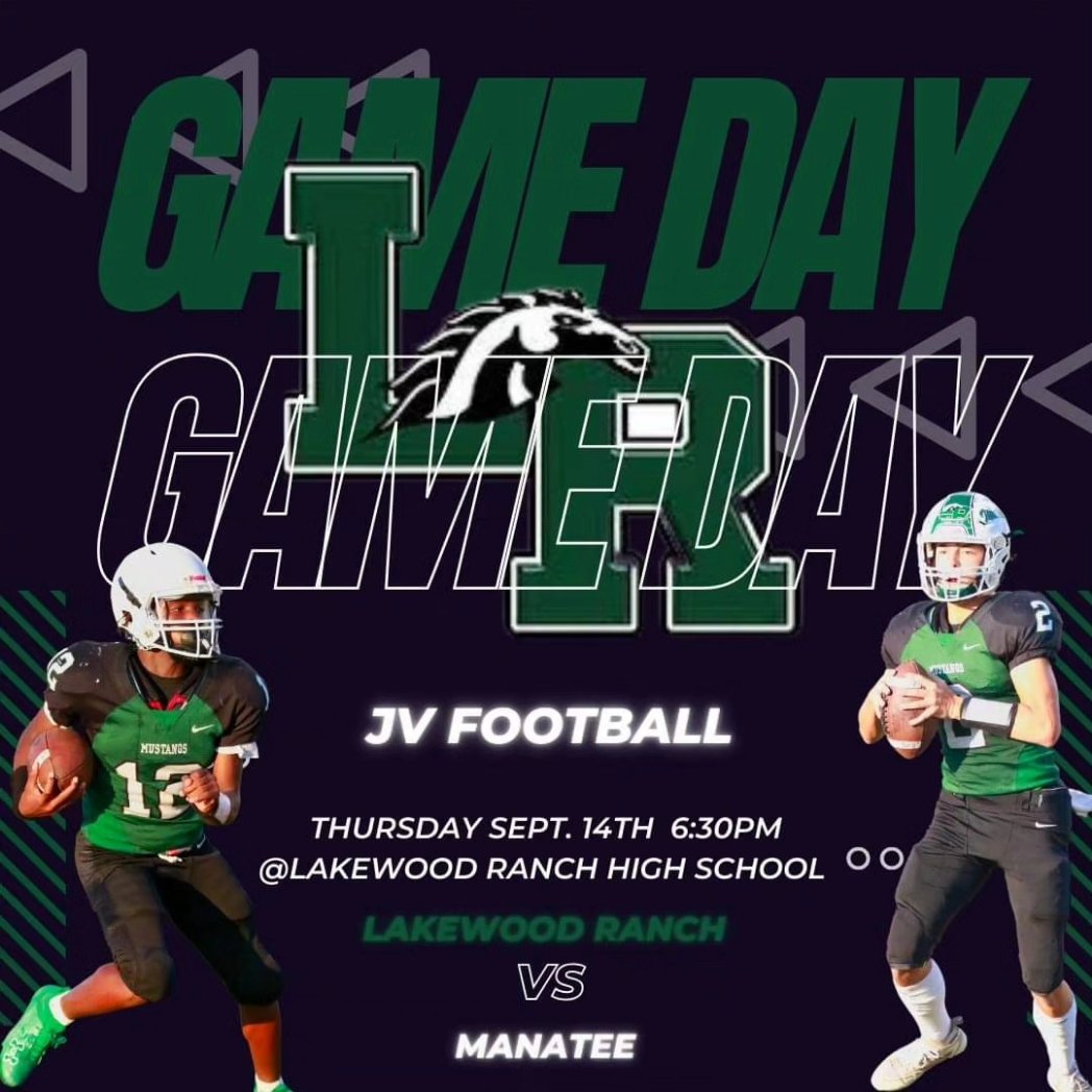 It's game day!!!! 
BOTH Jv &amp; Varsity play 🐎

JV is home against Manatee at 6:30pm - 
gofan.co/event/1038761?…

Varsity is away against IMG Blue at 7:00pm
imgacademy.nliven.co/tickets/series…

#GoMustangs #horsepower #setthestandard #lakewoodranchfootball