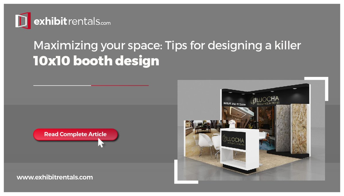 SOLBrandSoluti1's tweet image. MAXIMISING YOUR SPACE: TIPS FOR DESIGNING A KILLER 10x10 BOOTH DESIGN

Visit our website exhibitrentals.com/10x10-booth-2/

#exhibitrentals #boothdesign #boothsetup #exhibitionstand #standdesign #boothrental #10x20exhibits, #20x20exhibits, #boothdesign, #tradeshowdisplay,