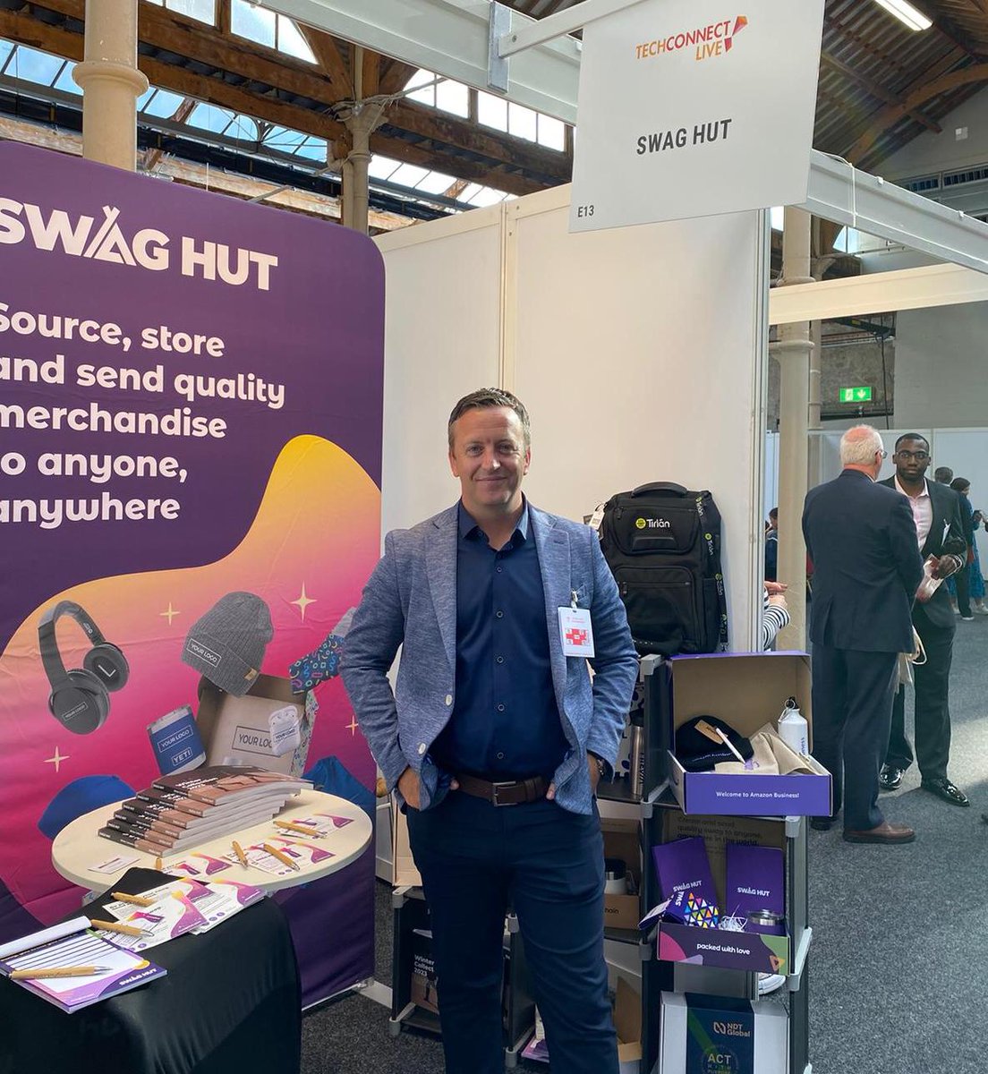 We're set up at <a href="/techconnectlive/">Tech Connect Live</a> in the RDS, Dublin, and ready to get chatting about all things swag 🎁👕😎
Pop by stand E13 to say hi 👋🏻

#TechConnectIRE #exhibitor #RDS #swagplatform