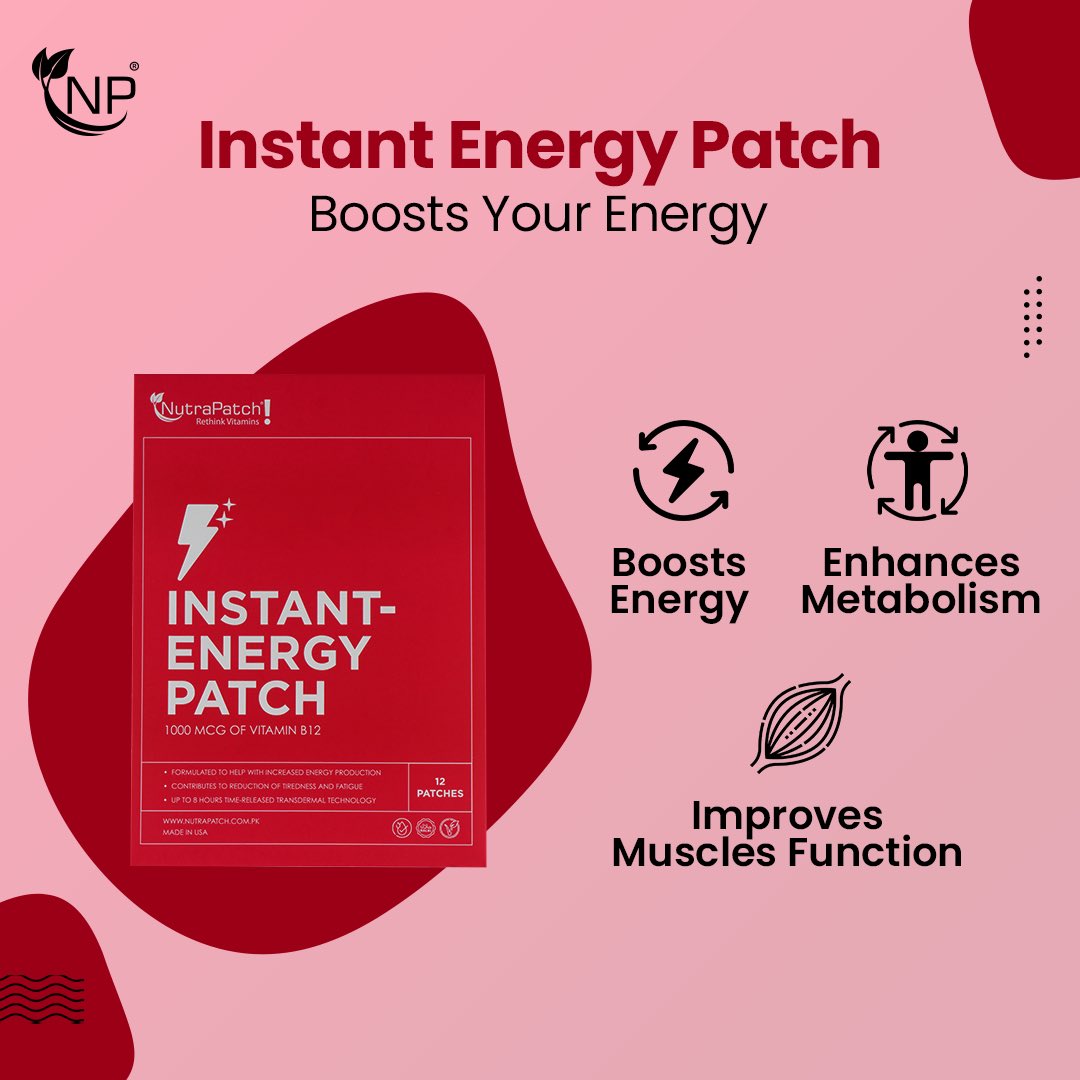 NutraPatch's tweet image. Revitalize Your Day with Instant Energy! ⚡️ Just peel, patch, and power up with our vitamin-packed energy boost. Stay charged and conquer your day, one patch at a time. 💪

 #InstantEnergy #VitaminPatch #NutraPatch #VitaminPatchClub #VitaminPatch #Energy