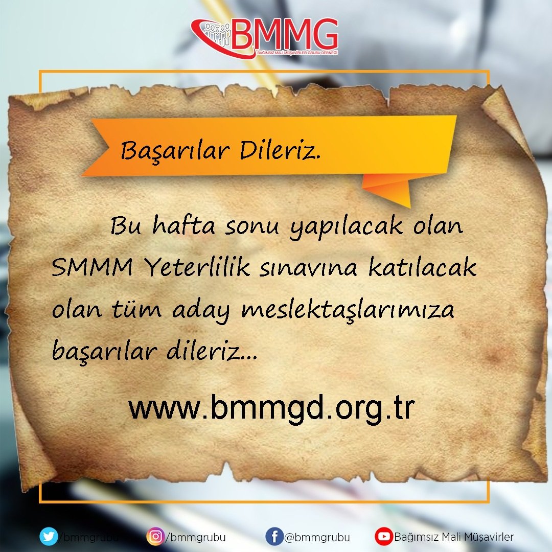 Bu hafta sonu yapılacak olan SMMM yeterlilik sınavına katılacak olan tüm aday meslektaşlarımıza başarılar dileriz...
 #smmm #smmmyeterlerlilik #malimusavir #muhasebe #sınav