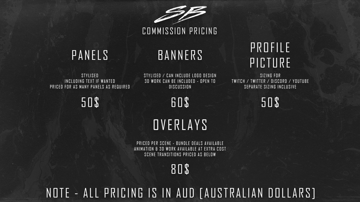 Commissions are open, if you'd like anything done for your Twitch/Youtube/Discord/Kick, etc. Shoot me a DM on Twitter or on Discord - sadbxi (funny clown picture)