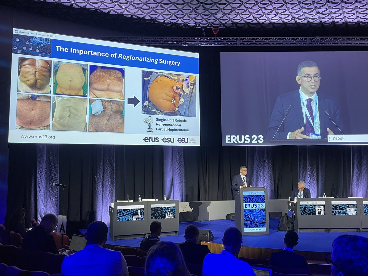 RicBertolo's tweet photo. Inspiring #Technology forum at #ERUS23 chaired by @alexmottrie!
Very nice presentations by @drjkaouk focusing on the value of the DaVinci SP #platform.
Great to see new kids on the block in #robotic #singleport #surgery with the presentation by @wuzhenjie17 of the #Shurui robot!
