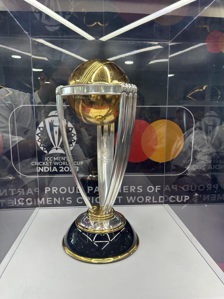 Just had a few glimpses of World Cup trophy while doing rounds in the offices of its official sponsors. Beauty in its own way 🥺🥺 @BCCI P.S it’s coming home @ICC #IndianCricketTeam #CricketWorldCup2023 #Cricket