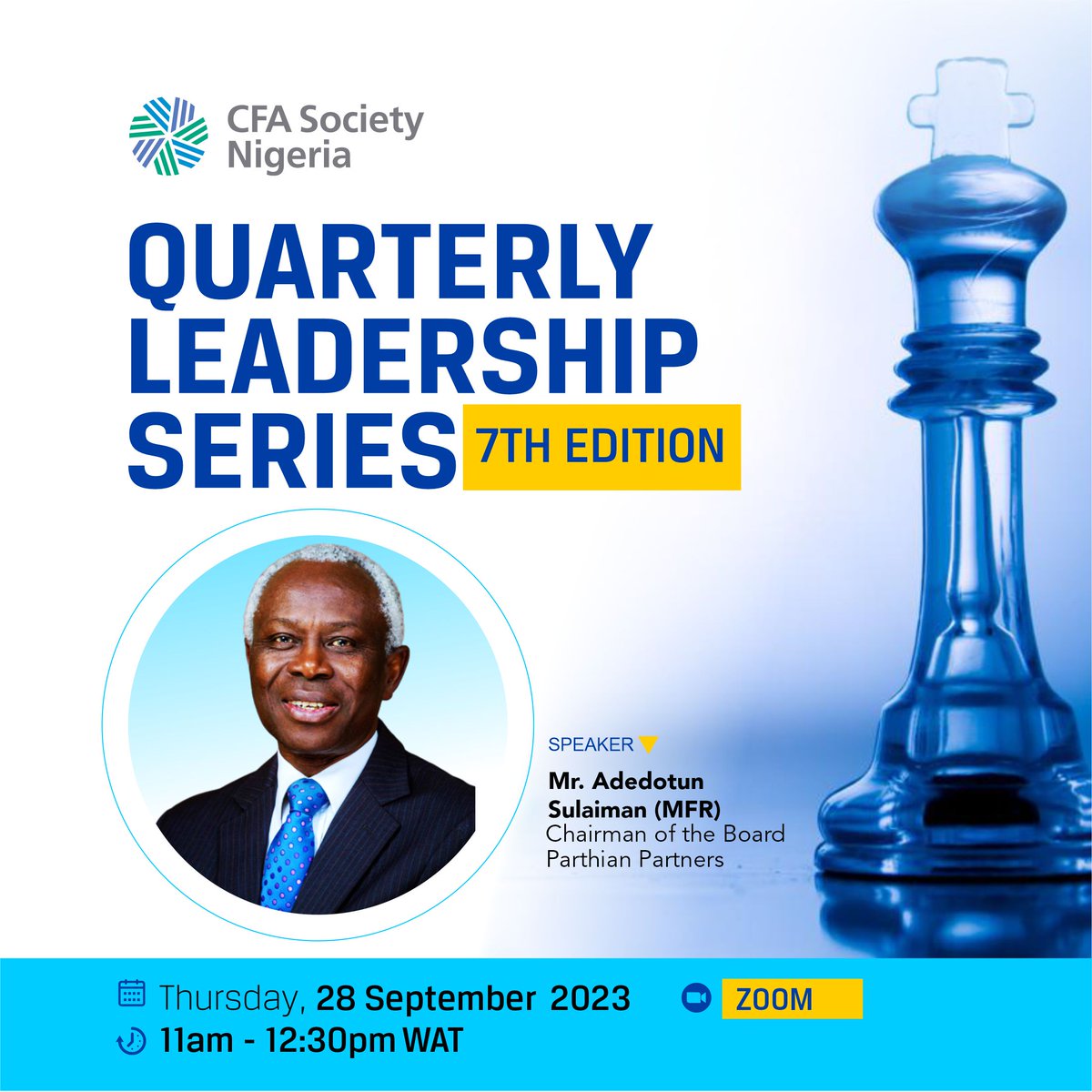 CFASocietyNG's tweet photo. Our guest speaker is a successful entrepreneur and investor with years of managerial and board experience. Register now to join us for a session that will inspire and empower you to take your career to the next level https://t.co/ykmz4oJaIK https://t.co/4UfhopEVhk