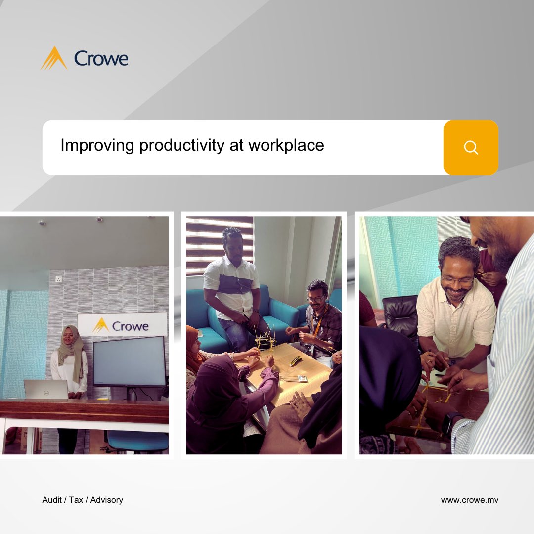 From shorter office hours to greater #productivity .We are on a mission to achieve more with less. 

This morning, our team swapped their go-to productivity secrets. We'd love to hear yours – drop your favourite tip in the comments and let's level up together!

#crowemv