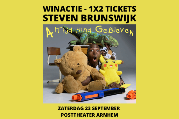 Op zaterdag 23 september staat <a href="/StevenBrunswijk/">StevenBrunswijk</a> in het @PosttheaterUIT in #Arnhem met een try-out van zijn nieuwe voorstelling ‘Altijd Kind  Gebleven’. Wil jij samen met een gast kans maken op 1×2 tickets? Doe dan mee aan de #winactie! bit.ly/44SqOqt