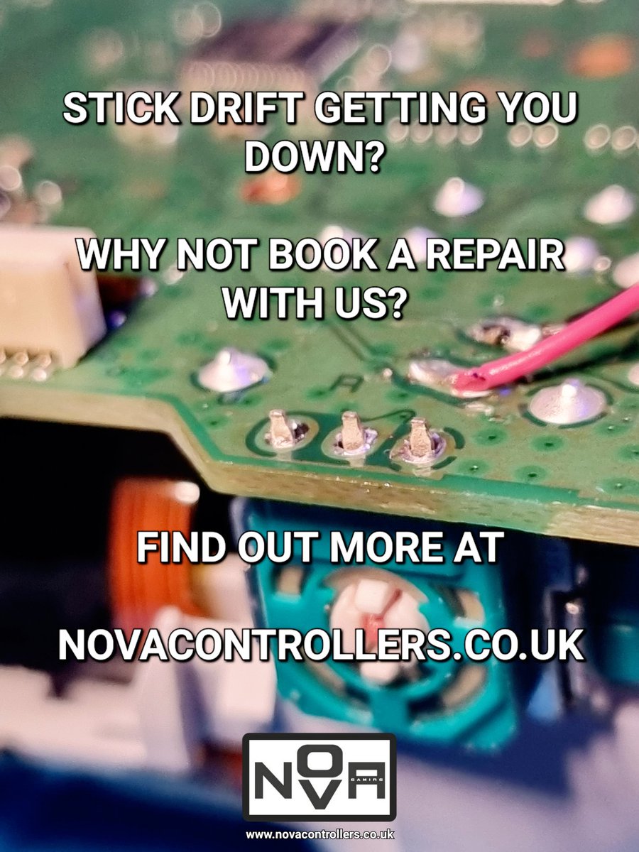 NovaCNTRL's tweet photo. Is stick drift getting you down?
Book your repair now @ https://t.co/A9t5DcMZyE
#ps5controller #drift #stickdrift #faulty #repair #shoplocal #controllerrepairs #controller #dualsense #ps5 #gamers #FastFix #analogue #services #dualsensecontroller #DualSenseEdge https://t.co/syt8ewUg2X