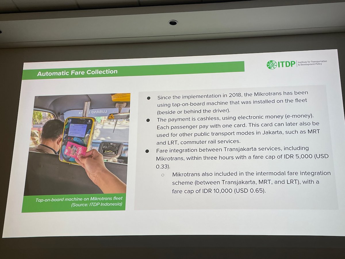 chriskost's tweet photo. Jakarta worked with angkot operators to integrate feeder services with BRT operations with per-km contracts, integrated fare payment, and service quality monitoring.
#TransportWeek23 @giztransport @iki_germany @ITDPAfrica @ITDP_HQ @itdpindonesia https://t.co/qx80qRFdVU