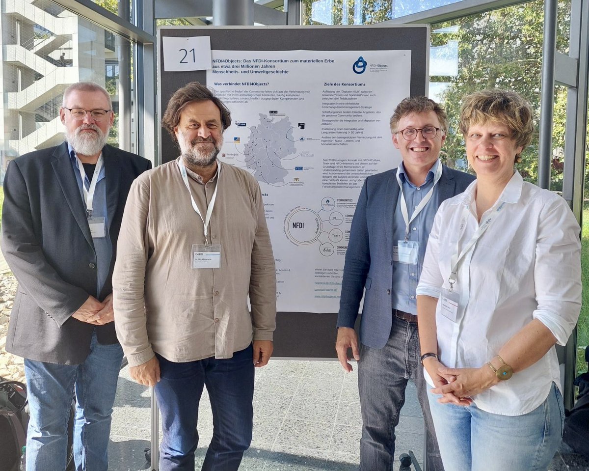 Wir sind heute auf der #CoRDI2023 in Karlsruhe und freuen uns, Teil der #NFDI zu sein <a href="/nfdi4objects/">NFDI4Objects</a>