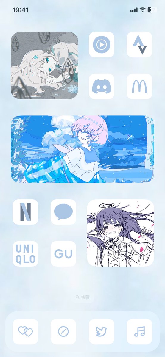 O2GRY's tweet photo. 痛ホーム画面作ってた（自己満） https://t.co/abOvLf46nm