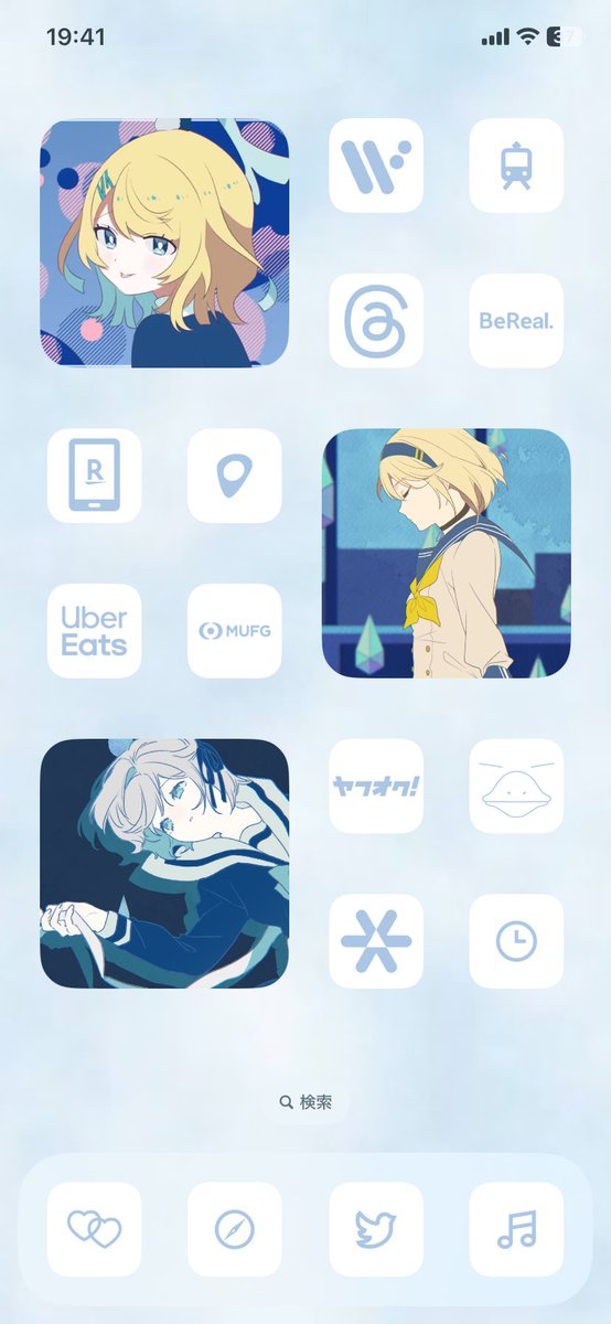 O2GRY's tweet photo. 痛ホーム画面作ってた（自己満） https://t.co/abOvLf46nm