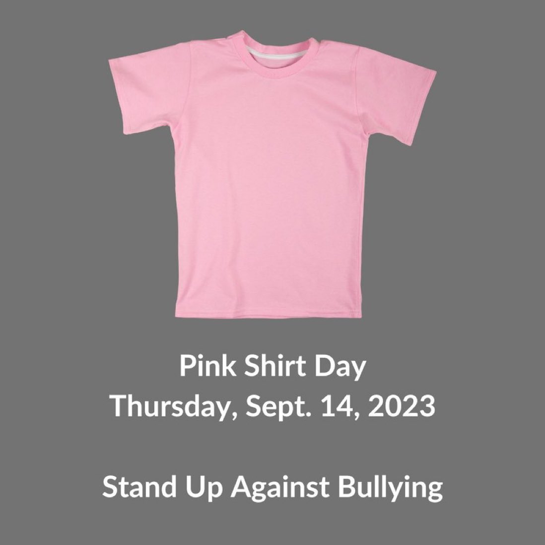 A reminder that today is Pink  shirt 👚 day!