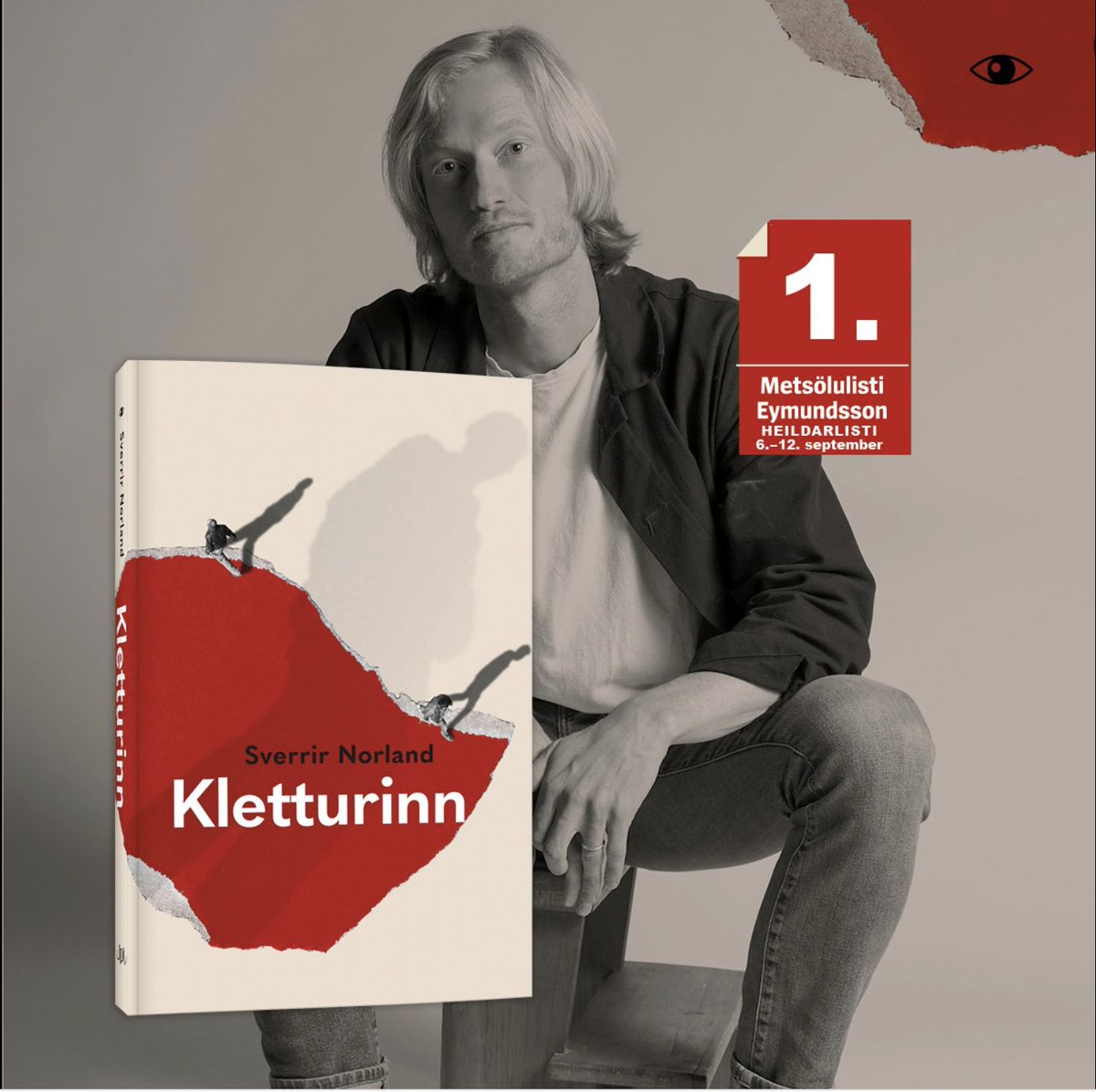 Aldeilis gleðilegt að Kletturinn fer beint í fyrsta sæti sölulistans hjá Eymundsson. / Very happy that my new novel, Rockface, goes straight to number one on the bestseller list.